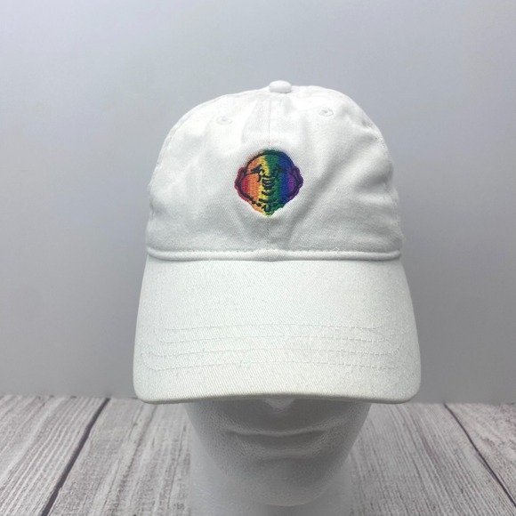 True Religion Optic White Rainbow‎ Buddha Logo Hat Cap Strapback Adjustable - Picture 1 of 6